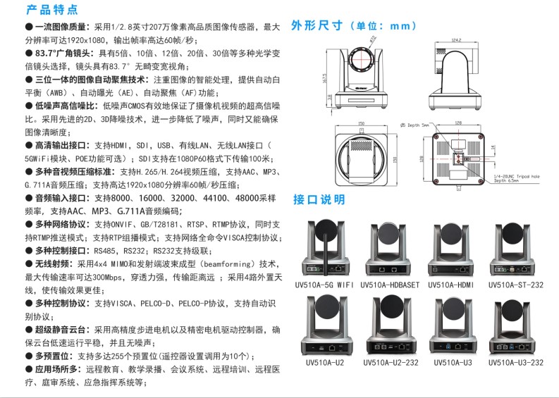 20倍高清直播摄像头(图2)